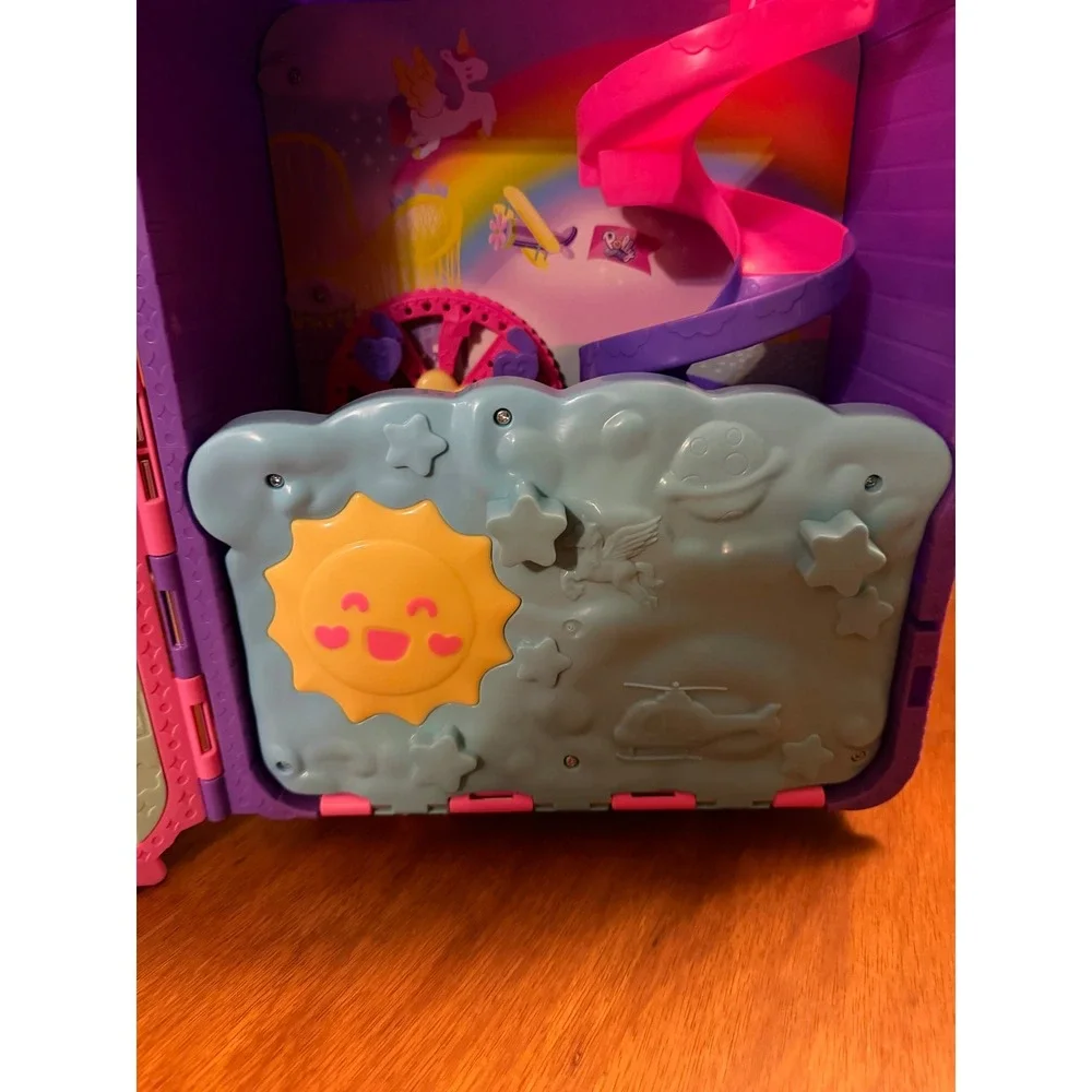 Polly Pocket Rainbow Funland Theme Park Backpack Playset Unicorn Carnival Toy